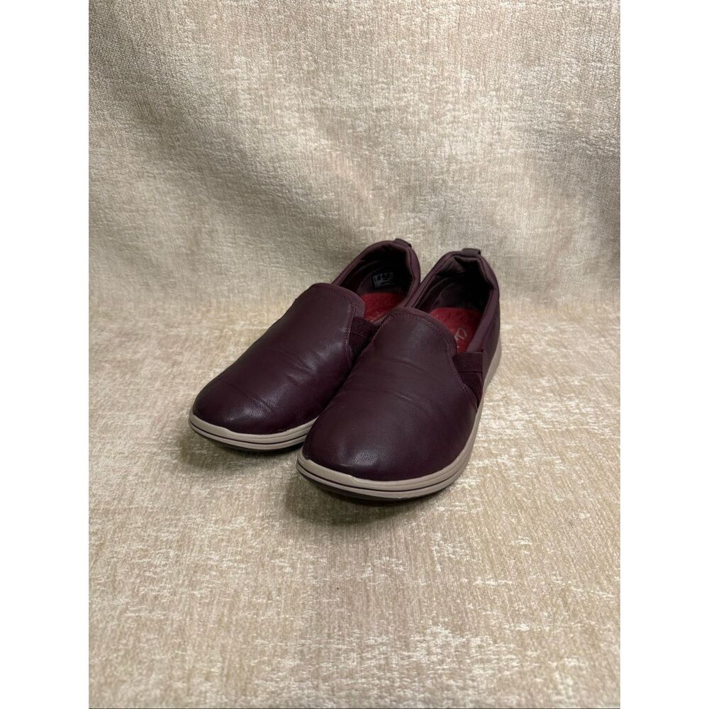 Clarks Women's Breeze Bali Slip-On Flat Casual Comfort Shoes Burgundy Size 9